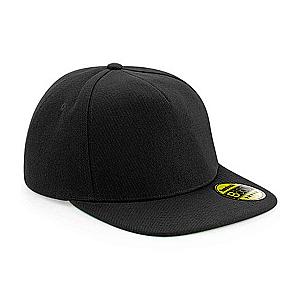 Beechfield Original Flat Peak Snapback Cap - Black/Black