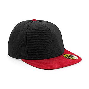 Beechfield Original Flat Peak Snapback Cap - Black/Classic Red