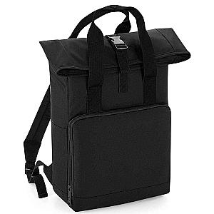 BagBase Recycled Twin Handle Roll-Top Backpack - Black