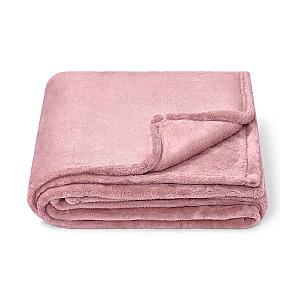 Brand Lab Large Plush Fleece Blanket - Blush Pink