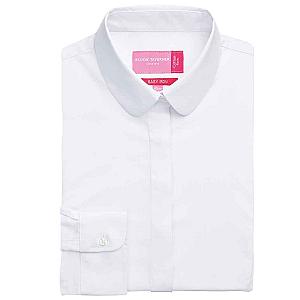 Brook Taverner Ladies Trevi Long Sleeve Poplin Shirt - White