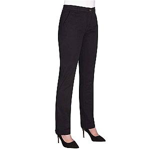 Brook Taverner Ladies Houston Slim Leg Chino Trousers - Black