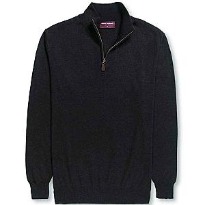 Brook Taverner Dallas Zip Neck Sweater - Black