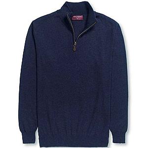 Brook Taverner Dallas Zip Neck Sweater - Navy