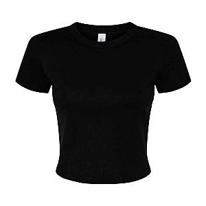 Bella Ladies Micro Rib Baby T-Shirt - Solid Black Blend