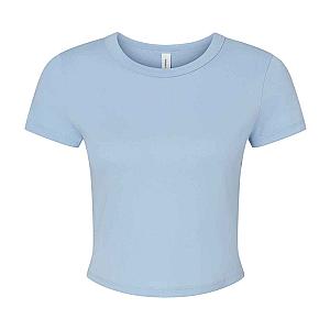 Bella Ladies Micro Rib Baby T-Shirt - Solid Baby Blue Blend