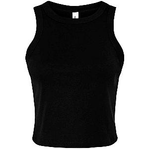 Bella Ladies Micro Rib Racer Tank Top - Solid Black Blend