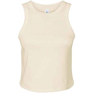 Bella Ladies Micro Rib Racer Tank Top - Solid Natural Blend