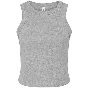 Bella Ladies Micro Rib Racer Tank Top - Athletic Heather