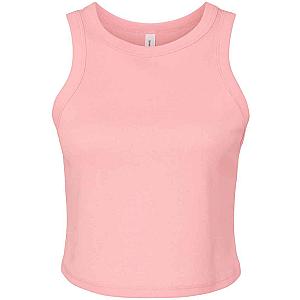 Bella Ladies Micro Rib Racer Tank Top - Solid Pink Blend
