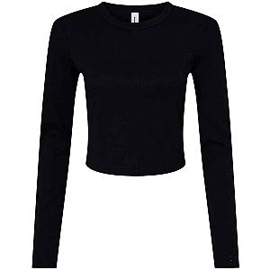 Bella Micro Rib Long Sleeve Baby T-Shirt - Solid Black Blend