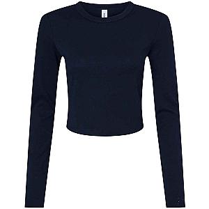 Bella Micro Rib Long Sleeve Baby T-Shirt - Solid Navy Blend