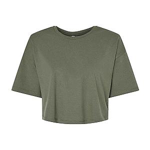 Bella Ladies Jersey Cropped T-Shirt - Military Green