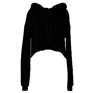 Bella Ladies Cropped Hoodie - Black