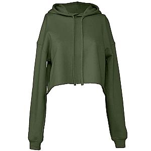 Bella Ladies Cropped Hoodie - Military Green