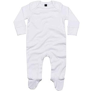 BabyBugz Baby Sleepsuit with Scratch Mitts - White
