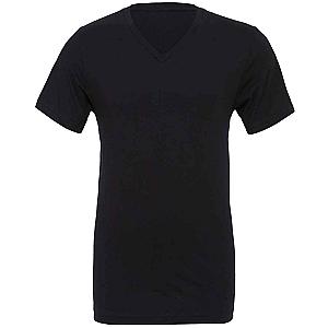 Canvas Unisex Jersey V Neck T-Shirt - Black