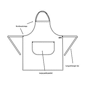 Dennys Bib Apron with Pocket - Black