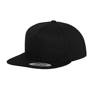 Flexfit Classic 5 Panel Snapback Cap - Black/Black