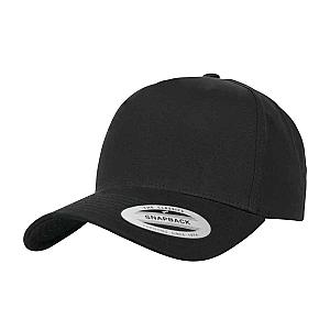 Flexfit 5 Panel Curved Classic Snapback Cap - Black