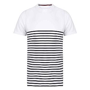Front Row Unisex Breton Striped T-Shirt - White/Navy