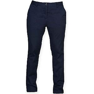 Front Row Ladies Stretch Chino Trousers - Navy