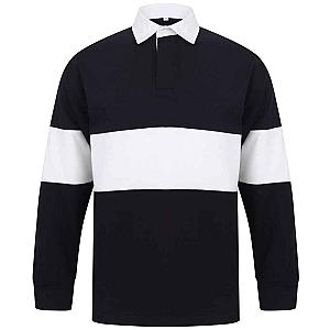 Front Row Panelled Rugby Shirt - Navy/White