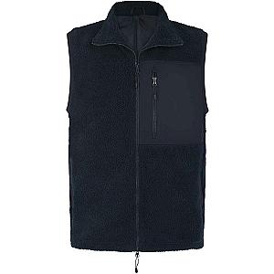 Front Row Recycled Sherpa Gilet - Navy