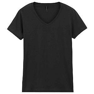 Gildan Ladies SoftStyle® V Neck T-Shirt - Black