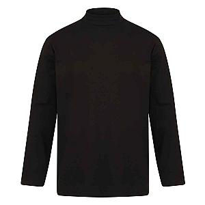Henbury Long Sleeve Roll Neck Top - Black