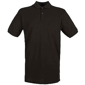 Henbury Modern Fit Cotton Piqué Polo Shirt - Black