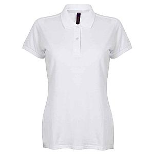 Henbury Ladies Modern Fit Cotton Piqué Polo Shirt - White