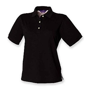 Henbury Ladies Classic Cotton Piqué Polo Shirt - Black