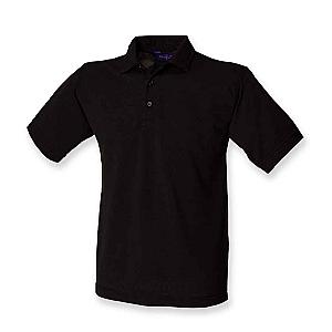 Henbury Heavy Poly/Cotton Piqué Polo Shirt - Black