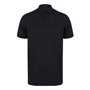 Henbury Slim Fit Stretch Microfine Piqué Polo Shirt - Navy