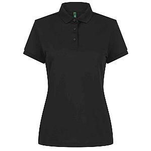 Henbury Ladies Recycled Polyester Polo Shirt - Black