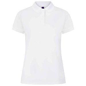 Henbury Ladies Coolplus® Wicking Piqué Polo Shirt - White