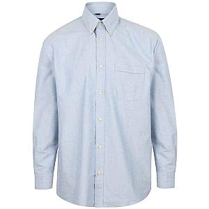 Henbury Long Sleeve Classic Oxford Shirt - Blue