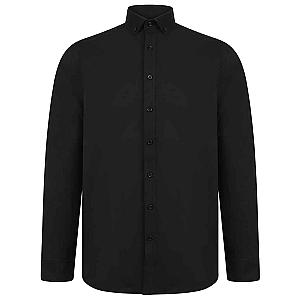 Henbury Modern Long Sleeve Regular Fit Oxford Shirt - Black
