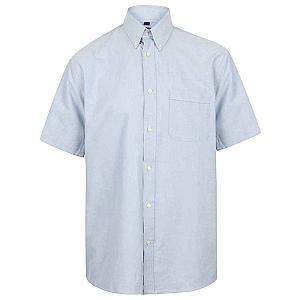 Henbury Short Sleeve Classic Oxford Shirt - Blue