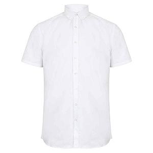 Henbury Modern Short Sleeve Regular Fit Oxford Shirt - White