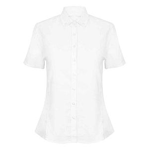 Henbury Ladies Modern Short Sleeve Regular Fit Oxford Shirt - White