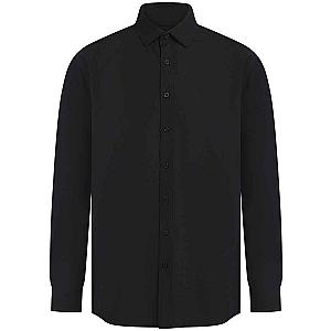Henbury Long Sleeved Cotton Feel Coolplus® Shirt - Black