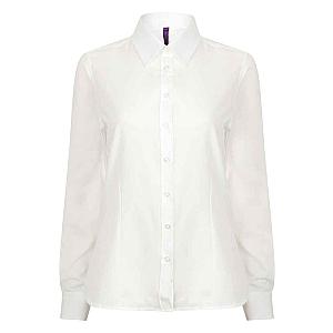 Henbury Ladies Long Sleeve Wicking Shirt - White