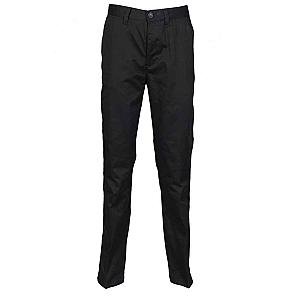 Henbury 65/35 Flat Fronted Chino Trousers - Black