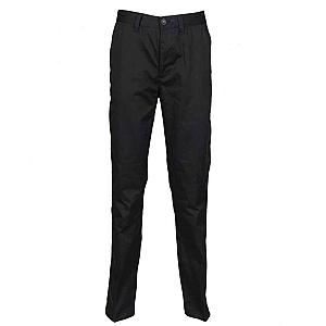 Henbury Ladies 65/35 Flat Fronted Chino Trousers - Black