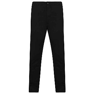 Henbury Stretch Flex Waistband Chino Trousers - Black
