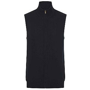 Henbury Sleeveless Zip Through Jumper - Navy