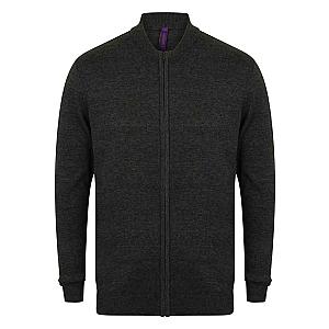 Henbury Unisex Zip Through Cardigan - Grey Marl