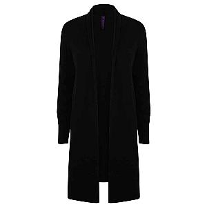 Henbury Ladies Longline Open Cardigan - Black